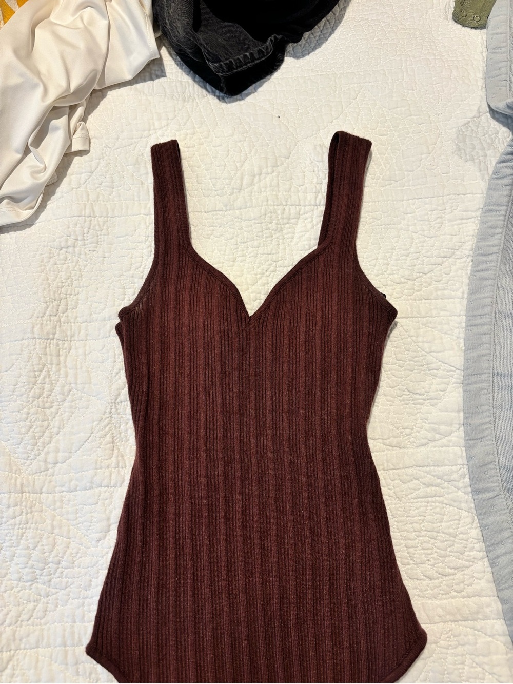 Forever 21 Ribbed Brown Tank Bodysuit